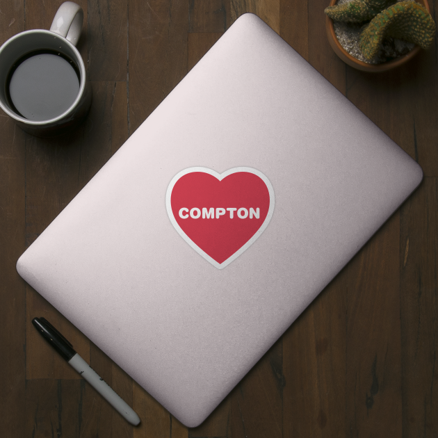 Compton California Bold Red Heart by modeoftravel